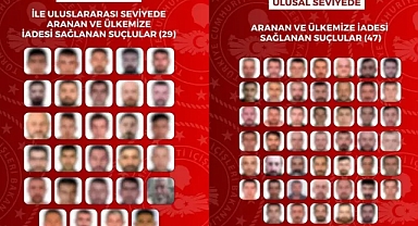 29'u kırmızı bültenle aranan 76 suçlu Türkiye'ye getirildi